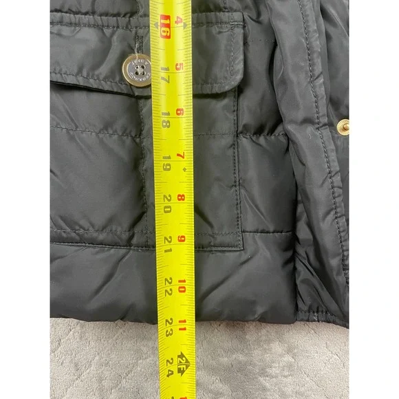 Y2K Juicy Couture Black Quilted Puffer Jacket Gold Hardware Puff‎ Sleeve Small - Picture 6 of 10